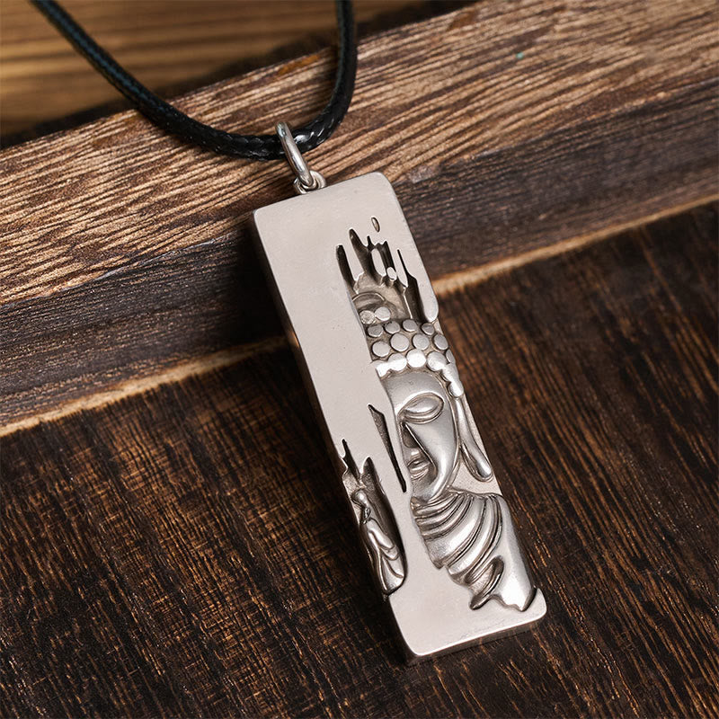 Collana con ciondolo portafortuna in stile vintage Buddha Stones Tathagata Buddha, amuleto di protezione e forza, portafortuna. - image 2