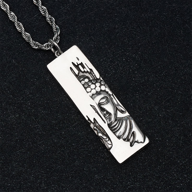 Collana con ciondolo portafortuna in stile vintage Buddha Stones Tathagata Buddha, amuleto di protezione e forza, portafortuna. - image 18