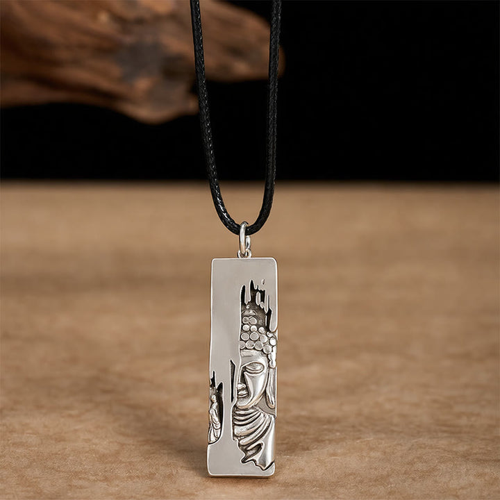 Collana con ciondolo portafortuna in stile vintage Buddha Stones Tathagata Buddha, amuleto di protezione e forza, portafortuna. - image 1