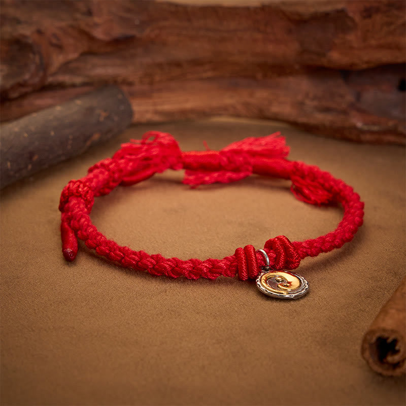 Buddha Stones Bracciale di equilibrio in rame Yin Yang con filo rosso - image 2