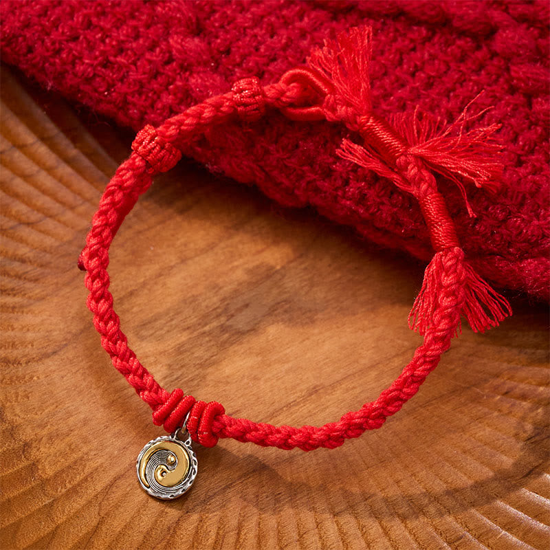 Buddha Stones Bracciale di equilibrio in rame Yin Yang con filo rosso - Filo rosso - image 0