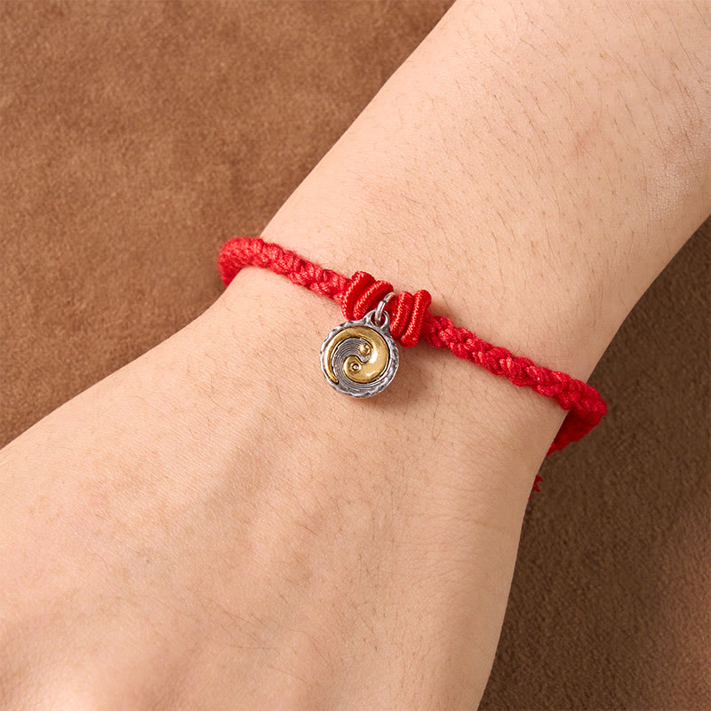 Buddha Stones Bracciale di equilibrio in rame Yin Yang con filo rosso - image 4
