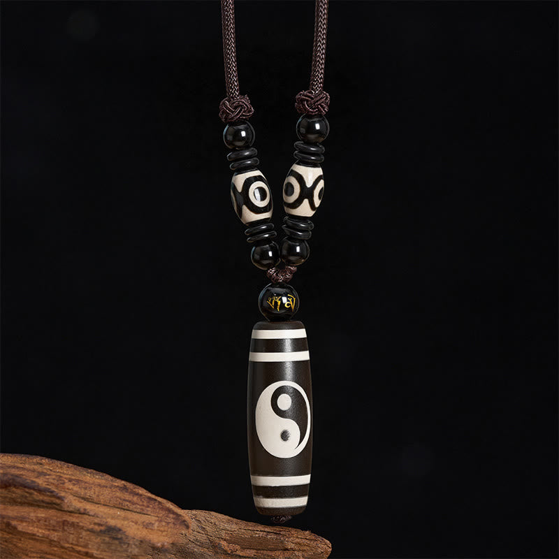 Buddha Stones Collana con simbolo Yin Yang e onice nera - image 2