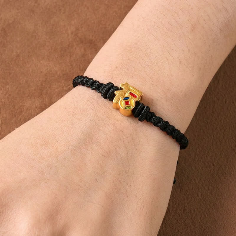 Buddha Stones Bracciale regolabile tibetano con carattere Fu, filo rosso e bilancia - image 12