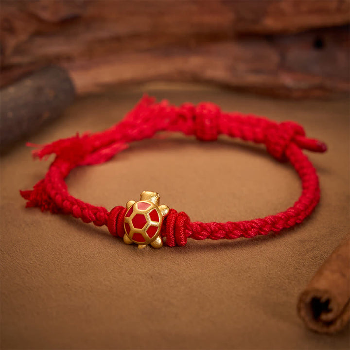 Buddha Stones Bracciale regolabile Longevità Tartaruga con Cordino Rosso Bilancia Tibet - Rosso (Circonferenza del polso: 5,5–6,7 pollici/14–17 cm) - image 0