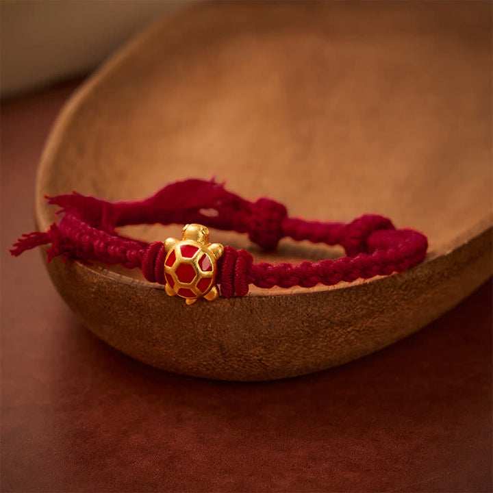 Buddha Stones Bracciale regolabile Longevità Tartaruga con Cordino Rosso Bilancia Tibet - Rosso scuro (Circonferenza del polso: 5,5–6,7 pollici/14–17 cm) - image 10