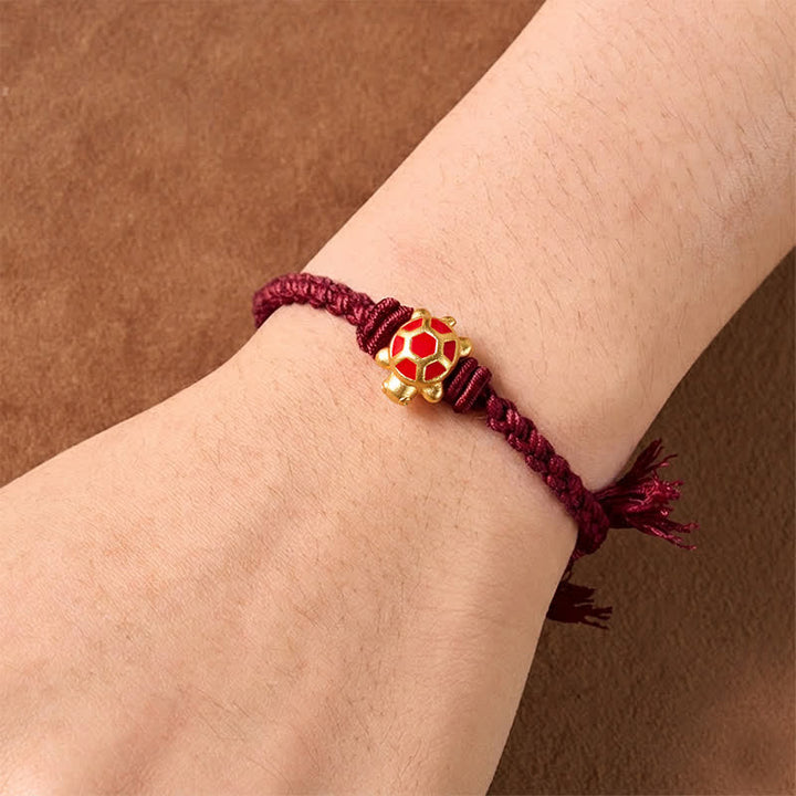 Buddha Stones Bracciale regolabile Longevità Tartaruga con Cordino Rosso Bilancia Tibet - image 11