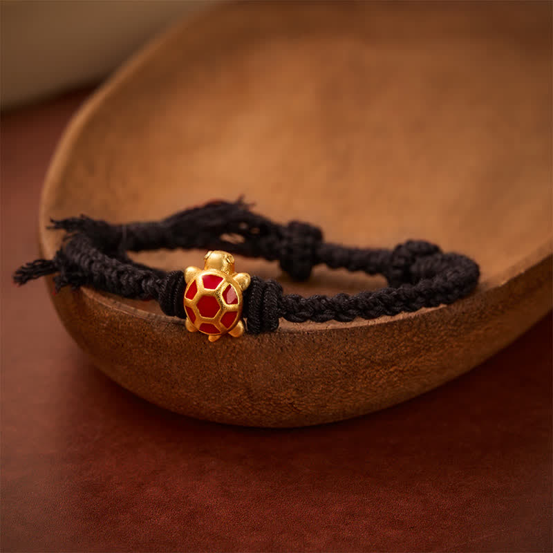 Buddha Stones Bracciale regolabile Longevità Tartaruga con Cordino Rosso Bilancia Tibet - Nero (Circonferenza del polso: 5,5–6,7 pollici/14–17 cm) - image 12
