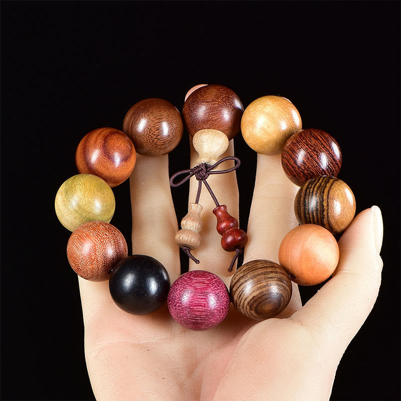 Buddha Stones 108 Perle Wenge Legno Mala Benedizione Meditazione Bracciale - Bracciale da 20 mm - image 8