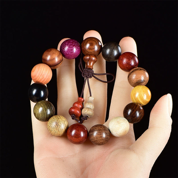 Buddha Stones 108 Perle Wenge Legno Mala Benedizione Meditazione Bracciale - Bracciale da 15 mm - image 10