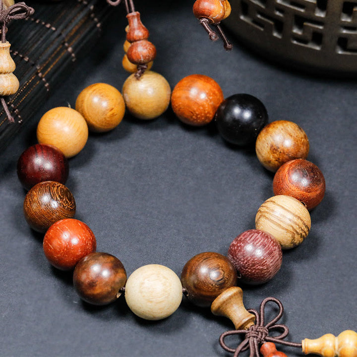 Buddha Stones 108 Perle Wenge Legno Mala Benedizione Meditazione Bracciale - image 12