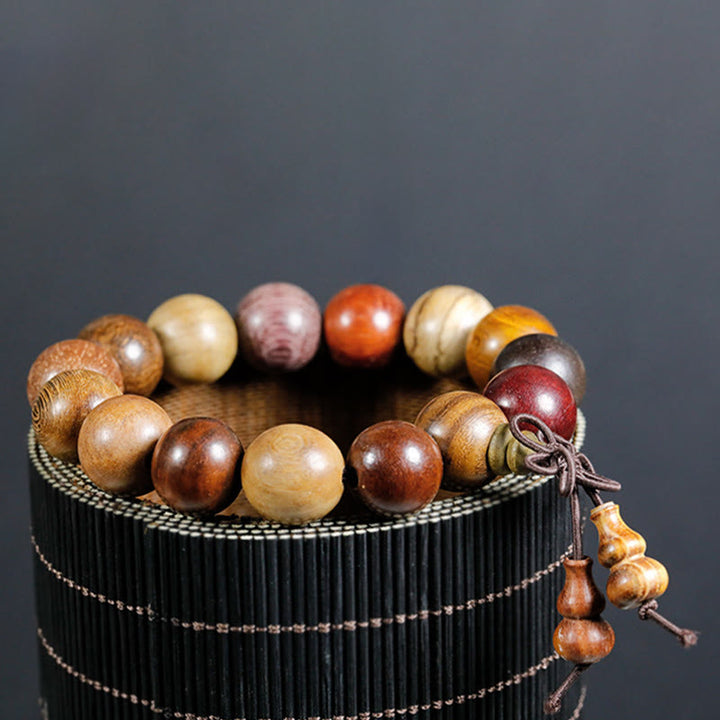 Buddha Stones 108 Perle Wenge Legno Mala Benedizione Meditazione Bracciale - image 13