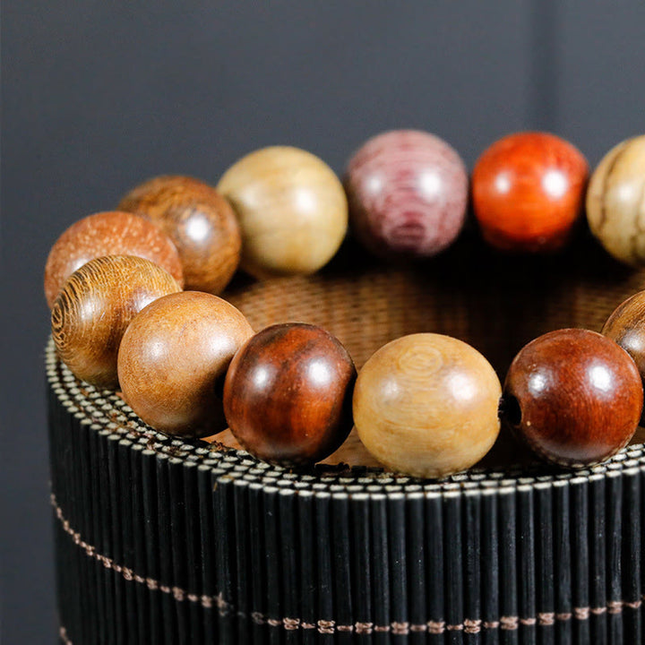 Buddha Stones 108 Perle Wenge Legno Mala Benedizione Meditazione Bracciale - image 14