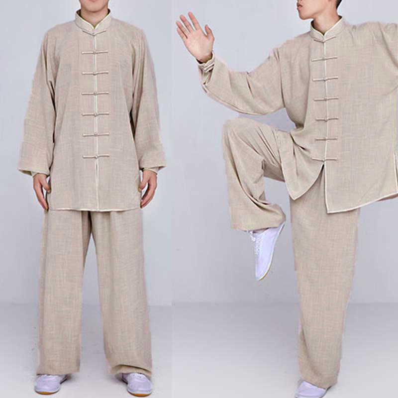 Buddha Stones Meditazione Zen Preghiera Spirituale Tai Chi Qigong Pratica Unisex Ricamo Abbigliamento Set - image 9