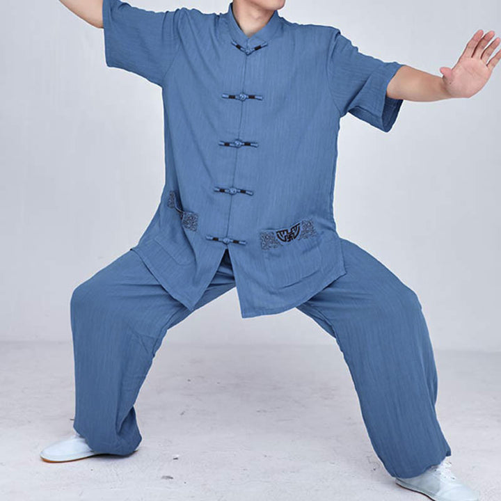 Buddha Stones Meditazione Zen Preghiera Spirituale Tai Chi Qigong Pratica Unisex Ricamo Abbigliamento Set - image 27