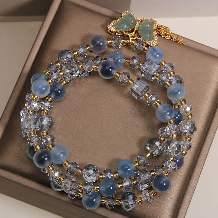 Buddha Stones Bracciale a strati con farfalla in agata Blue Candy e simbolo di fiducia in sé stessi - image 8