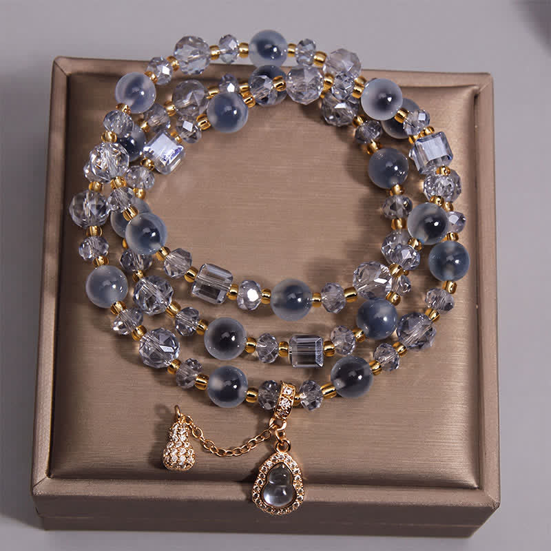 Buddha Stones Bracciale Harmony a triplo giro con ciondolo a zucca in agata caramellata - image 4