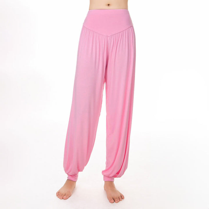 Pantaloni harem da yoga e danza in modal, tinta unita, Buddha Stones - image 10