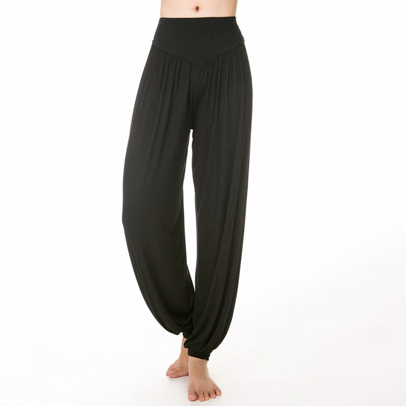 Pantaloni harem da yoga e danza in modal, tinta unita, Buddha Stones - image 5