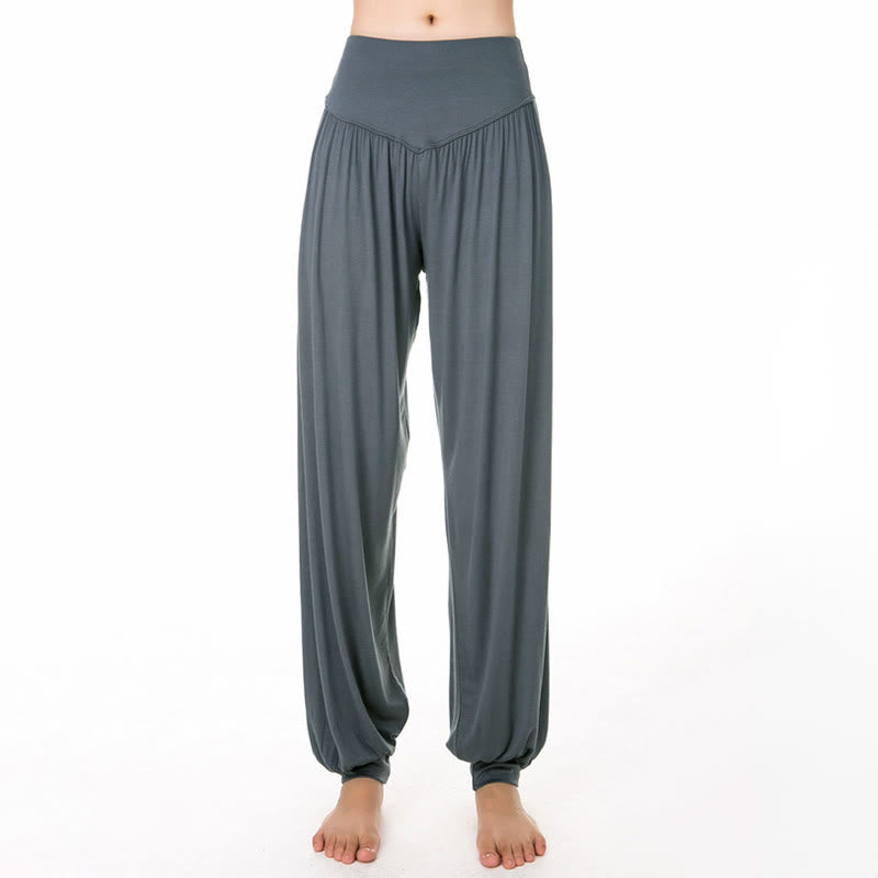 Pantaloni harem da yoga e danza in modal, tinta unita, Buddha Stones - image 13