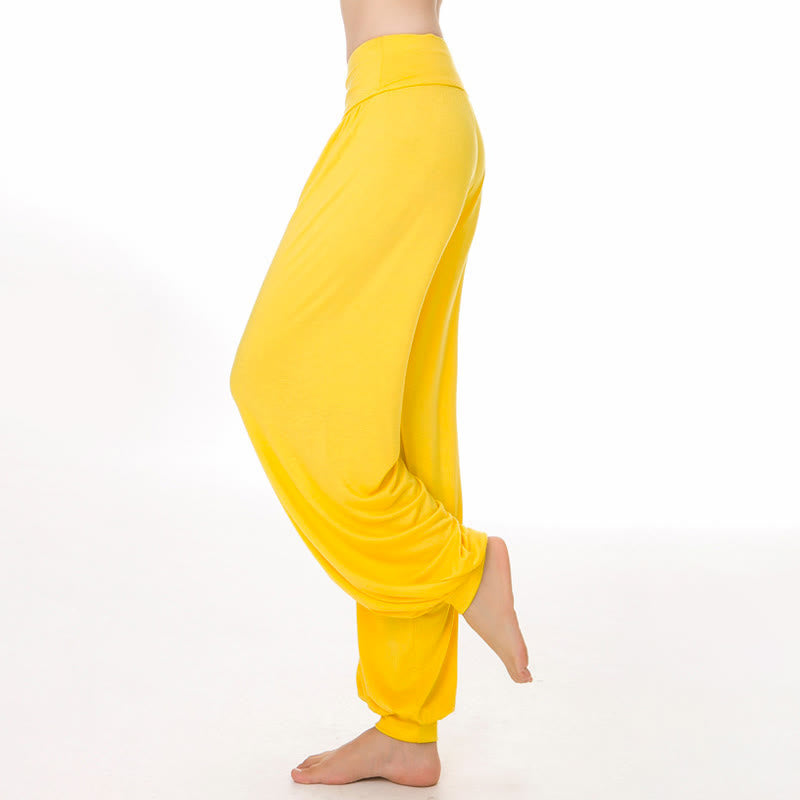 Pantaloni harem da yoga e danza in modal, tinta unita, Buddha Stones - Giallo - US12, UK/AU16, EU44 (3XL) - image 27