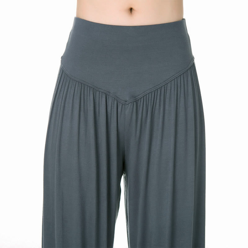 Pantaloni harem da yoga e danza in modal, tinta unita, Buddha Stones - image 14