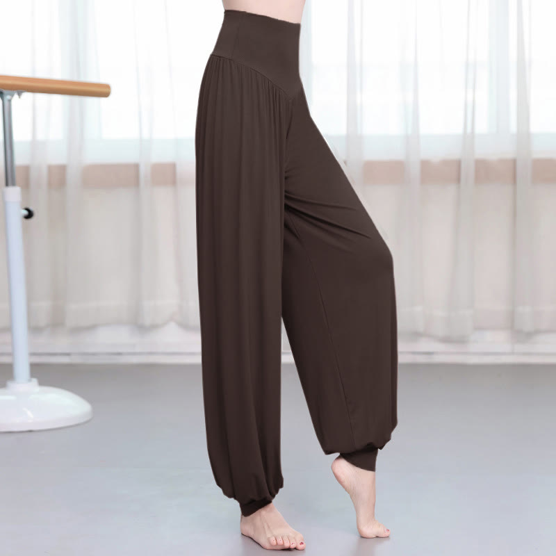 Pantaloni harem da yoga e danza in modal, tinta unita, Buddha Stones - Siena - US12, UK/AU16, EU44 (3XL) - image 19