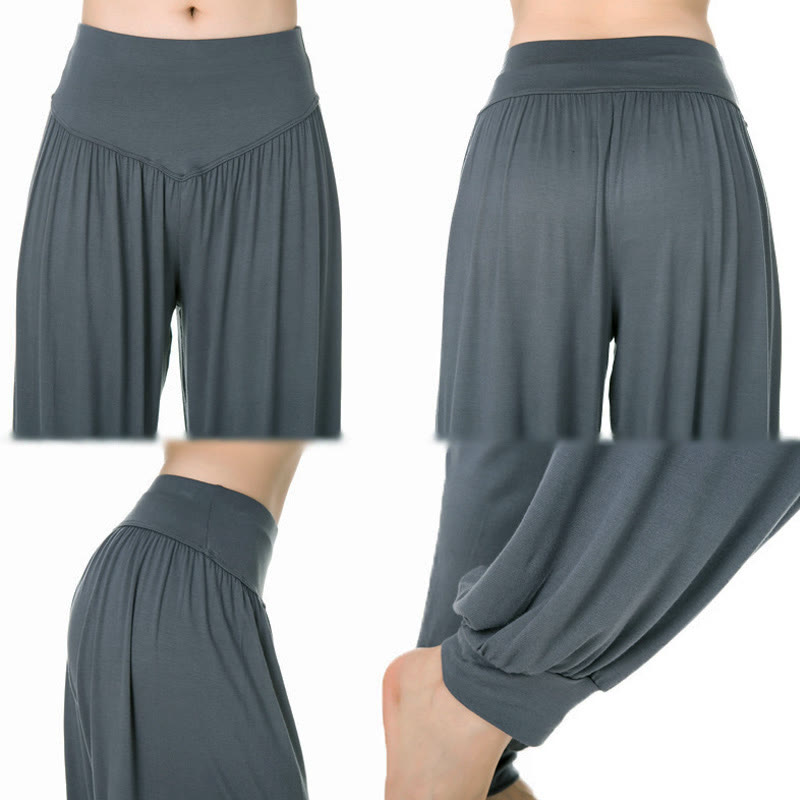 Pantaloni harem da yoga e danza in modal, tinta unita, Buddha Stones - image 15