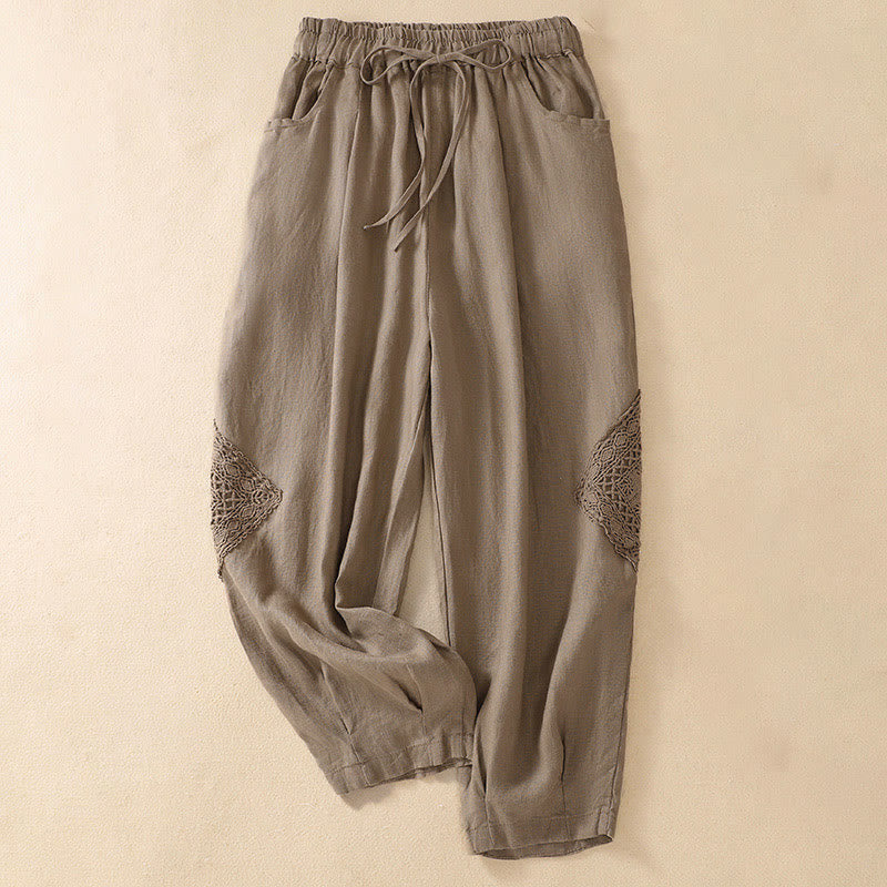 Pantaloni harem da donna estivi con coulisse e tasche Buddha Stones - Tan - US8-10, UK/AU12-14, EU40-42 (2XL) - image 0