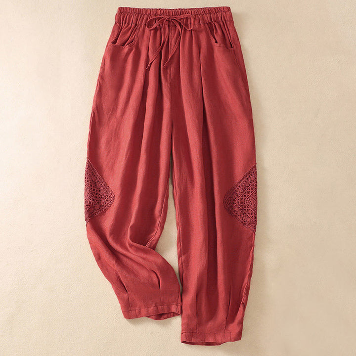 Pantaloni harem da donna estivi con coulisse e tasche Buddha Stones - Pomodoro - US8-10, UK/AU12-14, EU40-42 (2XL) - image 17