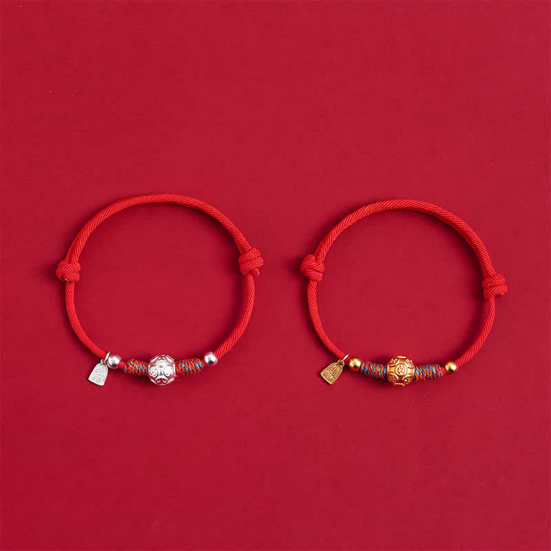 Buddha Stones Bracciale in argento sterling 999 con cordino rosso, intrecciato a mano, protezione. - image 11