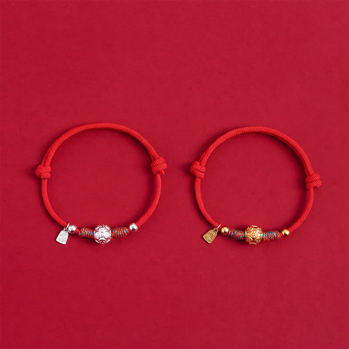 Buddha Stones Bracciale in argento sterling 999 con cordino rosso, intrecciato a mano, protezione. - image 11