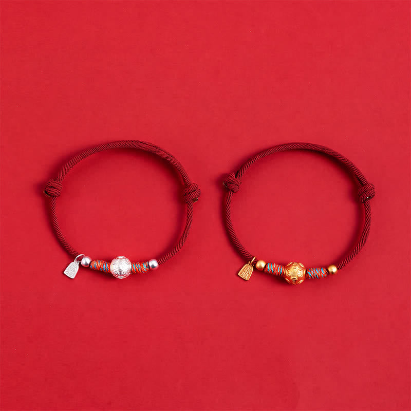 Buddha Stones Bracciale in argento sterling 999 con cordino rosso, intrecciato a mano, protezione. - image 15