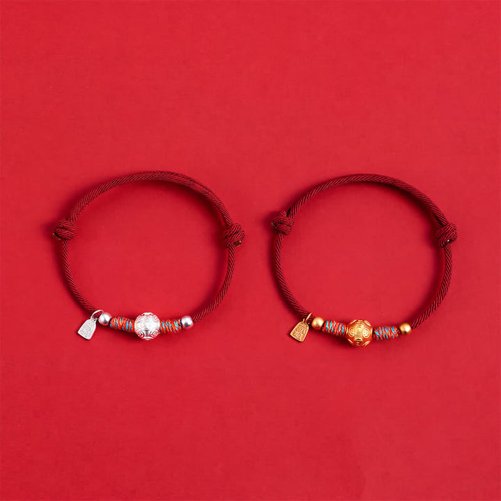 Buddha Stones Bracciale in argento sterling 999 con cordino rosso, intrecciato a mano, protezione. - image 15