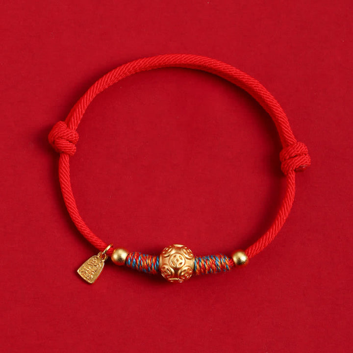 Buddha Stones Bracciale in argento sterling 999 con cordino rosso, intrecciato a mano, protezione. - image 2
