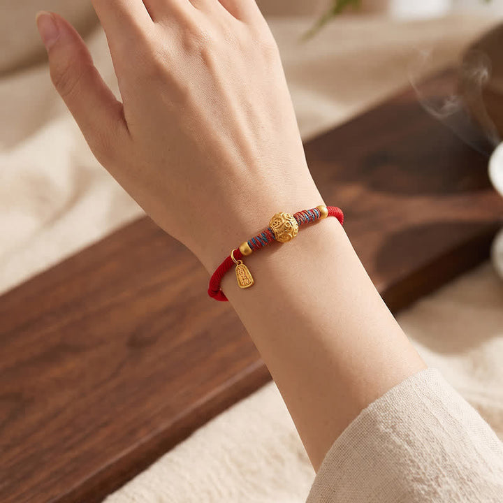 Buddha Stones Bracciale in argento sterling 999 con cordino rosso, intrecciato a mano, protezione. - image 4