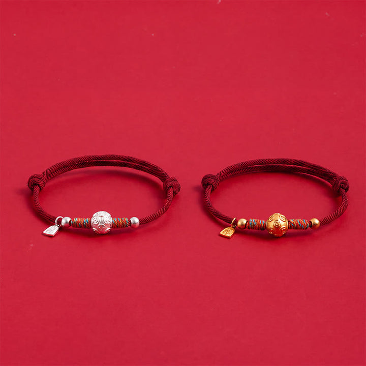 Buddha Stones Bracciale in argento sterling 999 con cordino rosso, intrecciato a mano, protezione. - image 14