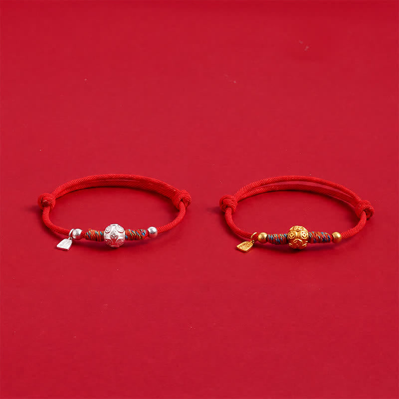 Buddha Stones Bracciale in argento sterling 999 con cordino rosso, intrecciato a mano, protezione. - image 10