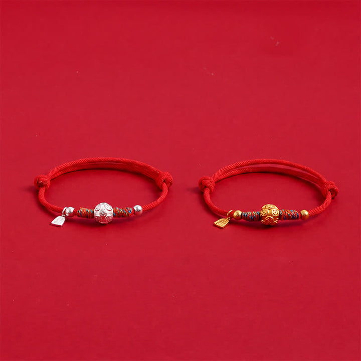 Buddha Stones Bracciale in argento sterling 999 con cordino rosso, intrecciato a mano, protezione. - image 10