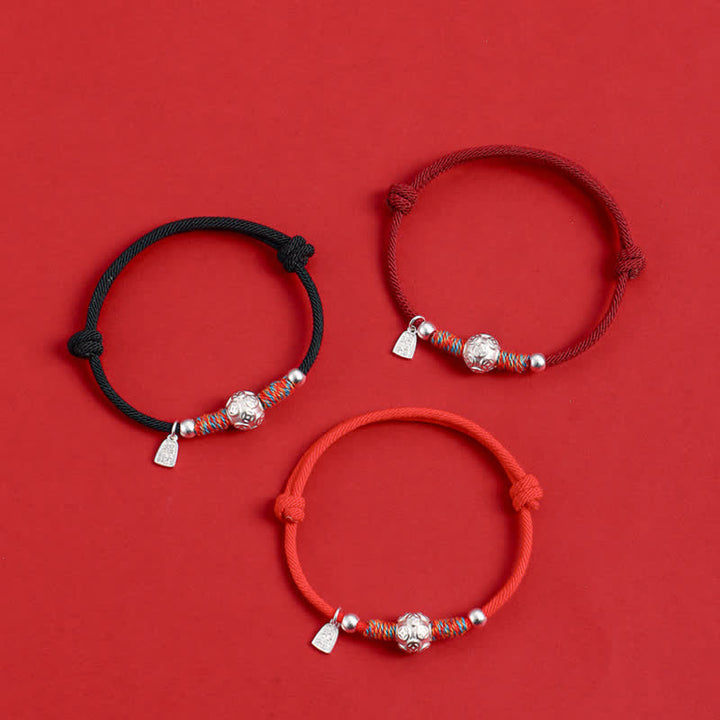 Buddha Stones Bracciale in argento sterling 999 con cordino rosso, intrecciato a mano, protezione. - image 24