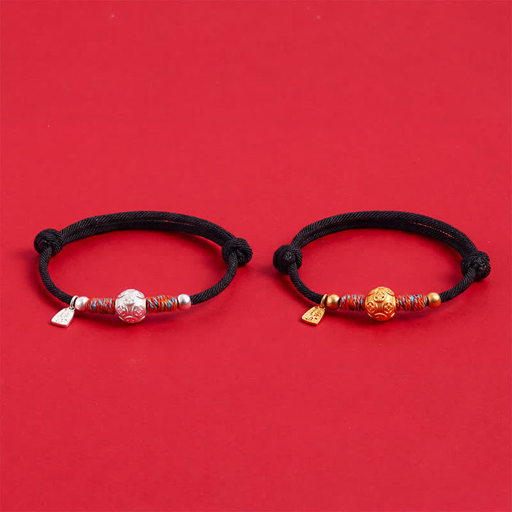 Buddha Stones Bracciale in argento sterling 999 con cordino rosso, intrecciato a mano, protezione. - image 22