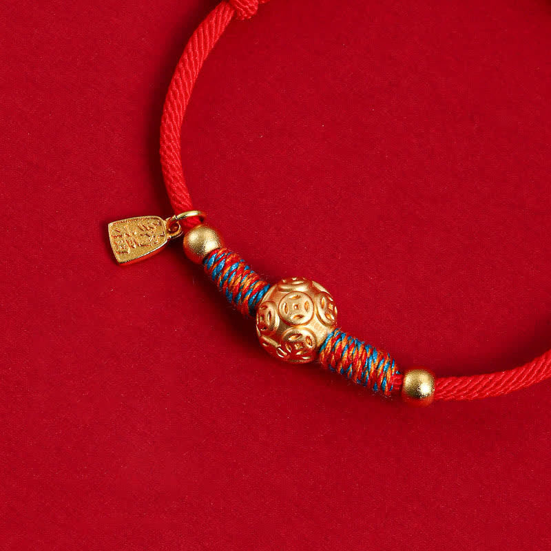 Buddha Stones Bracciale in argento sterling 999 con cordino rosso, intrecciato a mano, protezione. - image 3