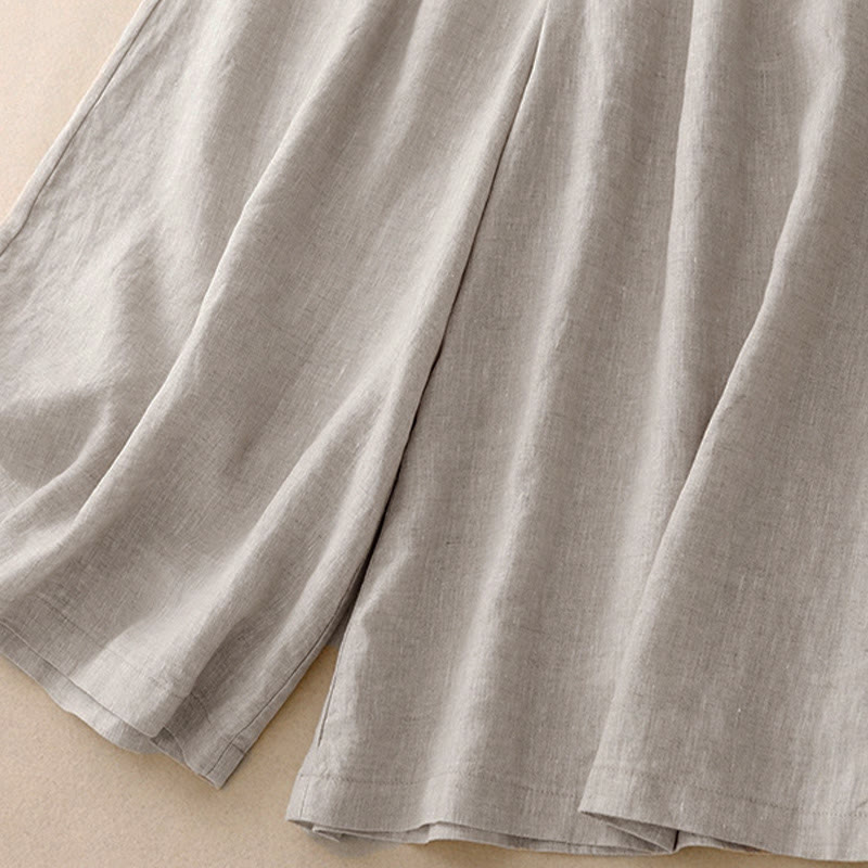 Pantaloni capri da donna estivi con elastico in vita e gamba larga, modello cropped, con tasche, Buddha Stones. - image 21