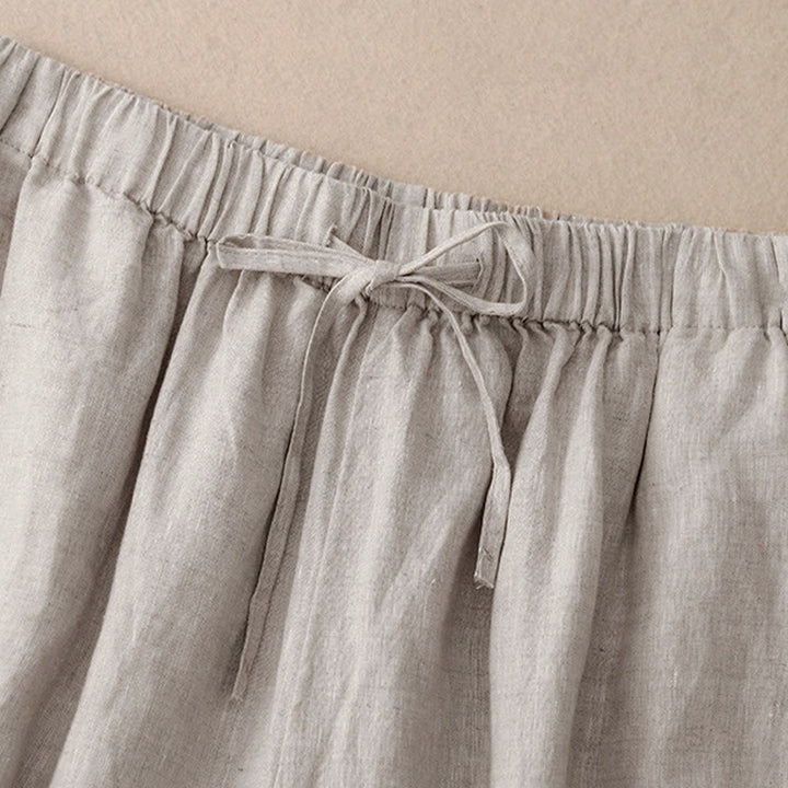 Pantaloni capri da donna estivi con elastico in vita e gamba larga, modello cropped, con tasche, Buddha Stones. - image 18