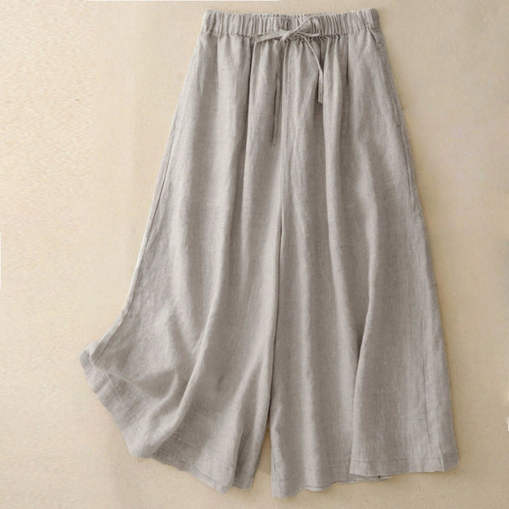 Pantaloni capri da donna estivi con elastico in vita e gamba larga, modello cropped, con tasche, Buddha Stones. - Biancheria - US14, UK/AU18, EU46 (3XL) - image 16