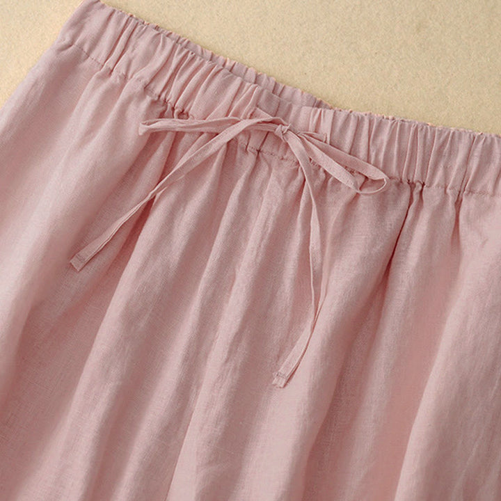 Pantaloni capri da donna estivi con elastico in vita e gamba larga, modello cropped, con tasche, Buddha Stones. - image 7