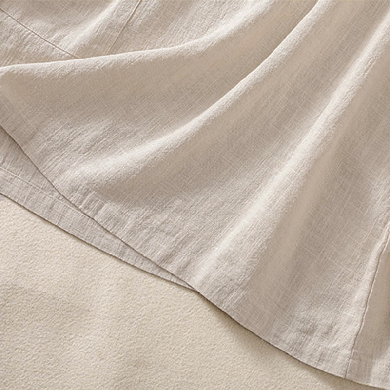 Camicia da donna a maniche lunghe con bottoni e scollo rotondo, con stampa Buddha Stones tasche. - image 25