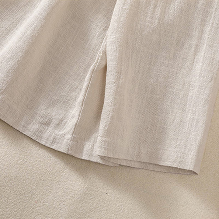 Camicia da donna a maniche lunghe con bottoni e scollo rotondo, con stampa Buddha Stones tasche. - image 23