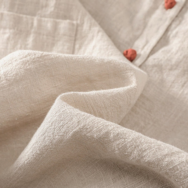 Camicia da donna a maniche lunghe con bottoni e scollo rotondo, con stampa Buddha Stones tasche. - image 21