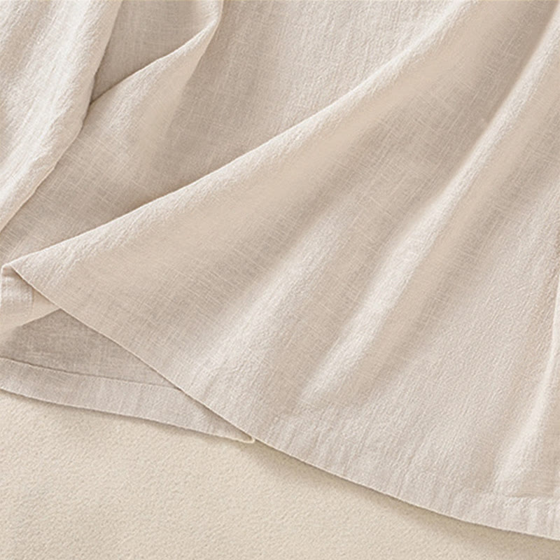 Camicia da donna a maniche lunghe con bottoni e scollo rotondo, con stampa Buddha Stones tasche. - image 24